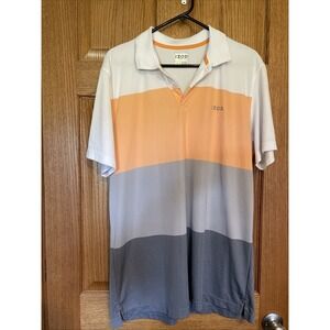 EUC Izod Golf Mens Large  Short Sleeve Striped Polo Shirt